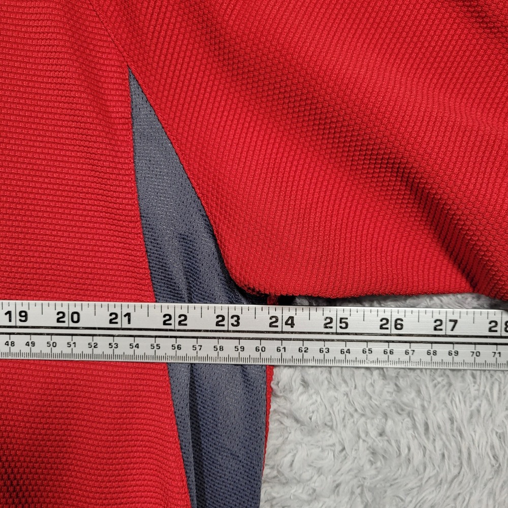 Nike Sphere Dry Shirt Mens XL Red Gray Raglan Short Sleeve Mesh Panel Athletic - Picture 3 of 7